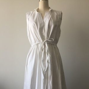Magaschoni Eyelet Trimmed White Cotton Dress